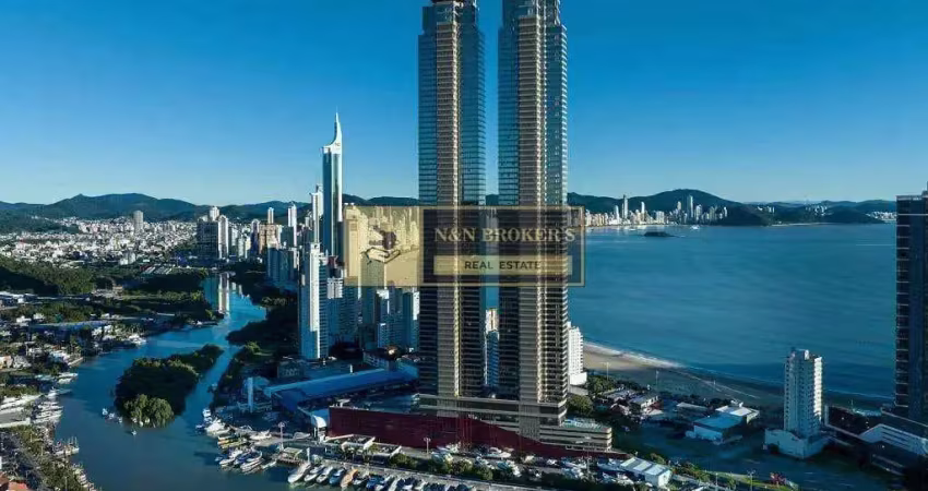 Cobertura cinematográfica com vista panorâmica e marina privativa — yacht house.