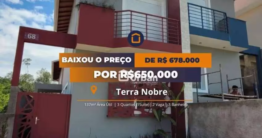 Casa com 3 dormitórios à venda, 137 m² por R$ 650.000,00 - Terra Nobre - Cotia/SP