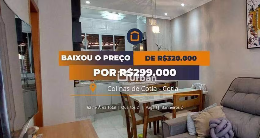 Casa com 2 dormitórios à venda, 63 m² por R$ 299.000,00 - Colinas de Cotia - Cotia/SP