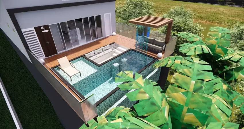 Linda casa em construção no alphaville litoral norte 2 r$1.850.000,00