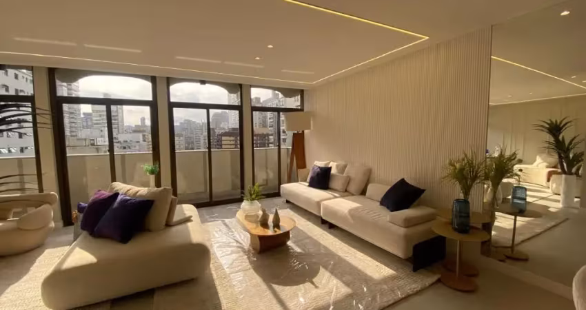 Apartamento retrofit, 270 m², 3 suítes, no bairro vila rica, em santos