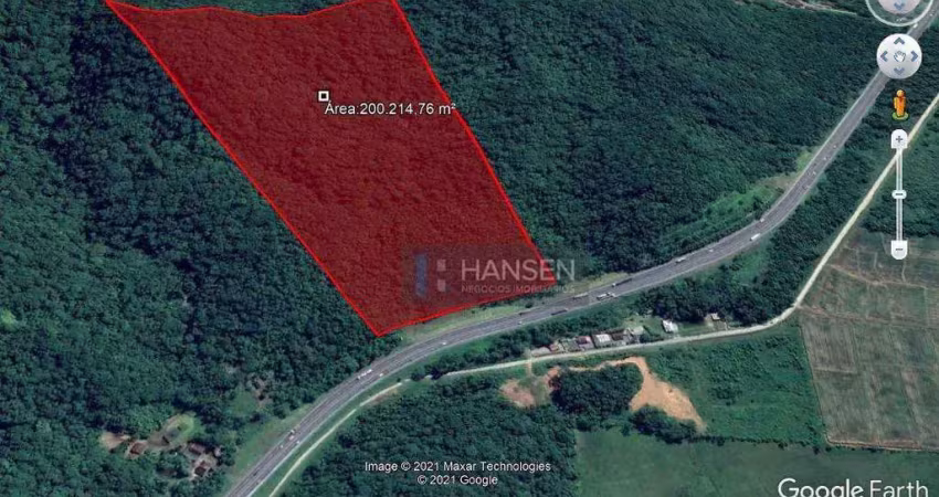 Terreno à venda, 200,000 m² por r$ 1.350.000 - rio bonito (pirabeiraba) - joinville/sc