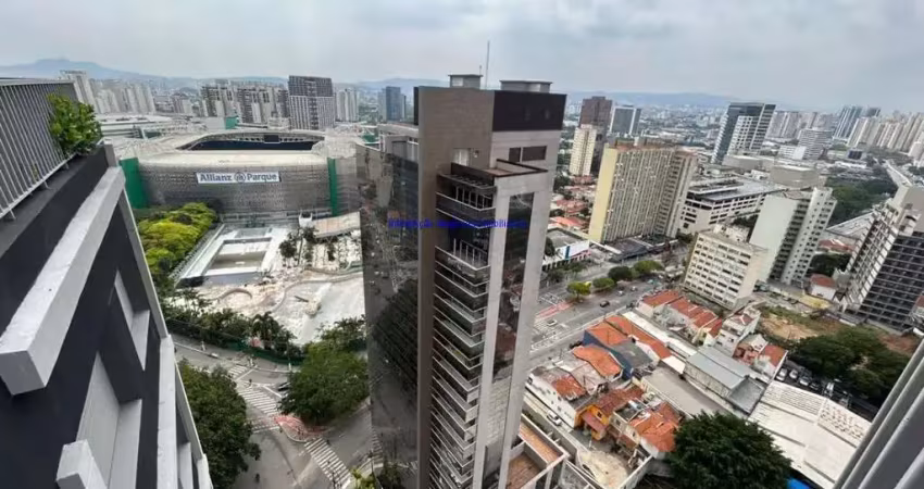 Apartamento studio 18m², 01 dormitório e 01 banheiro.  condomínio com portaria, segurança, piscina  e academia.  excelente localização
