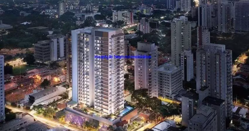 Apartamento studio 45m², 01 dormitório e 01 banheiro; (fotos ilustrativas, entrega prevista julho/2024).  condomínio com portaria, segurança, piscina.