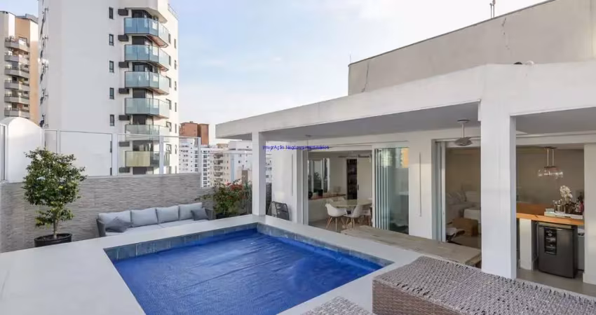 Apartamento cobertura duplex 320m², 03 dormitório (sendo 01 suíte), 03 banheiros e 03 vagas na garagem.  condomínio com portaria, segurança 24hrs
