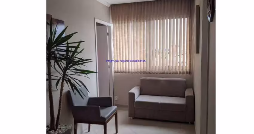 Conjunto comercial 87m², 02 salas, 02 banheiros e 02 vagas na garagem.   condomínio com recepção e segurança 24hrs.  excelente localização
