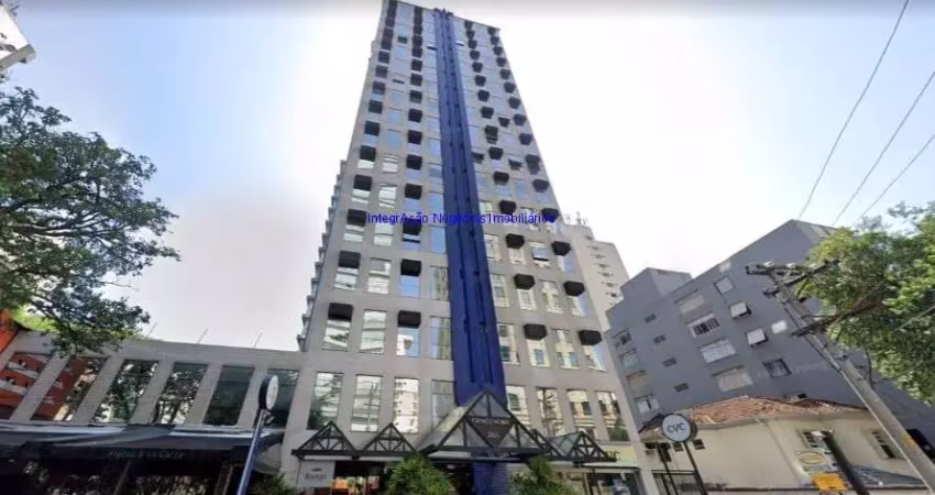Conjunto comercial 56m², 01 sala, 01 banheiro e 01 vaga na garagem.  condomínio com recepção e segurança 24hrs.  excelente localização