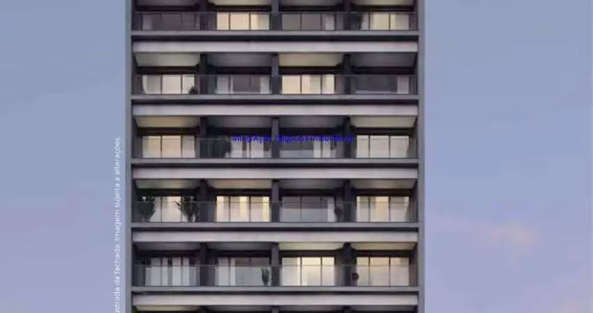 Apartamento studio 26.92m², 01 dormitório e 01 banheiro; (fotos ilustrativas).  condomínio com segurança, portaria, academia, salão de festas