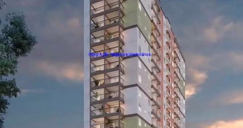 Apartamento  33,64m²,  0 dormitório e 01 banheiro; ( Fotos ilustrativas).  Condomínio com Segurança e Portaria, Piscina, academia, salão de jogos