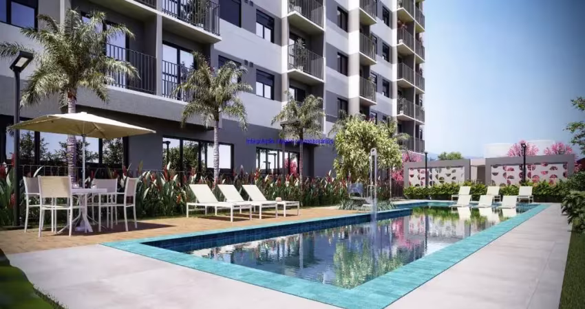 Apartamento studio mobiliado 27m², 01 dormitório e 01 banheiro.  condomínio com segurança, portaria, churrasqueira, coworking, salão de festas