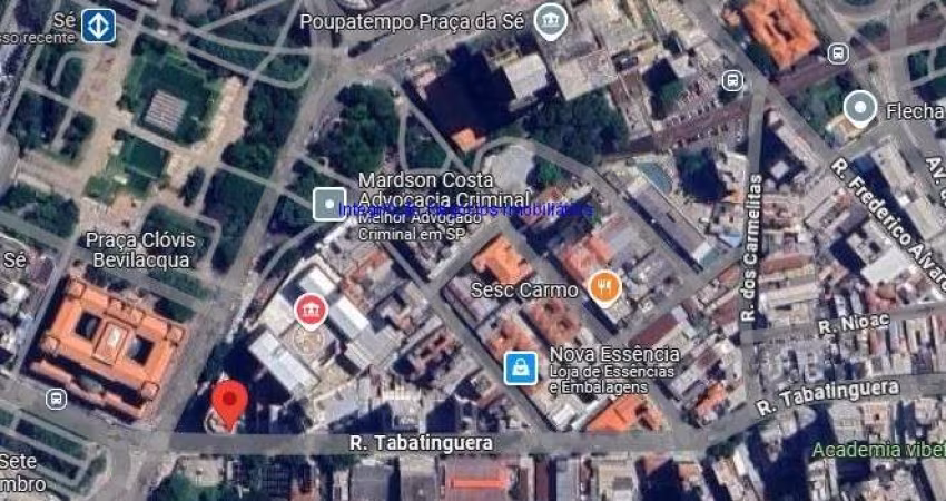 Terreno 477m².  Excelente localização á 4 minutos andando para a estação do metrô Sé; Entre as Ruas dos Carmelitas, Anita Garibaldi e Silveira Martins