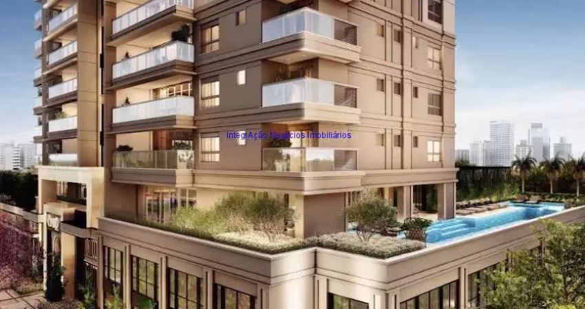 Apartamento 258m², 04 dormitórios (sendo suítes), 05 banheiros e 04 vagas de garagem; (fotos ilustrativas, entrega prevista para dezembro/2027).