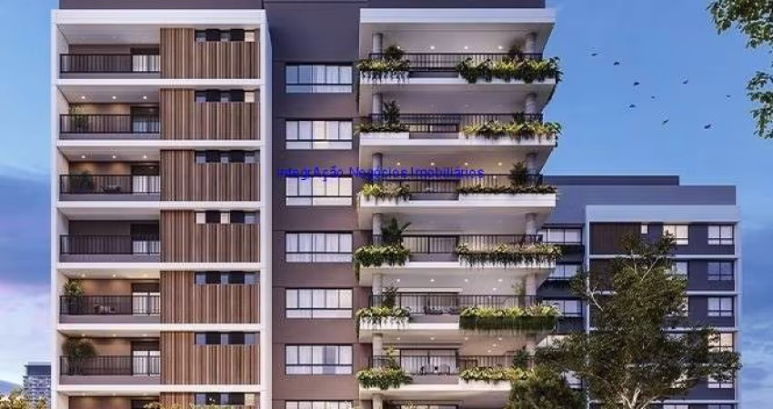 Apartamento 277m², 04 dormitórios (sendo suítes), 05 banheiros e 04 vagas de garagem; (fotos ilustrativa, entrega prevista para Maio/2026).