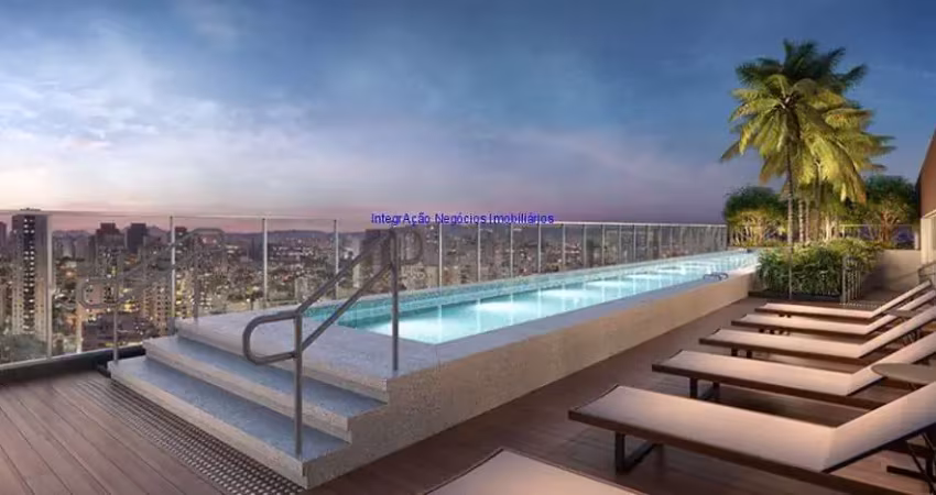 Apartamento studio mobiliado 28m², 01 dormitório e 01 banheiro.  condomínio com portaria, segurança academia, piscina e salão de festas.  excelente