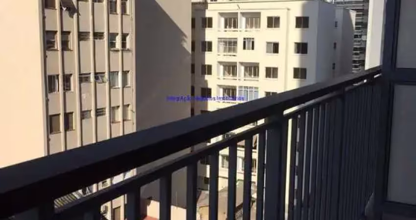 Apartamento studio mobiliado 36m², 01 dormitório e 01 banheiro.  condomínio com portaria e segurança.  excelente localização