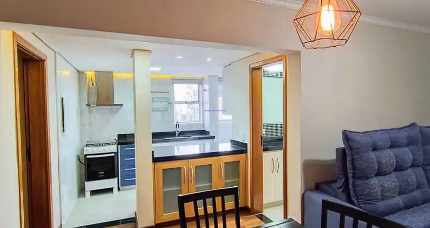 Apartamento 75m², 02 dormitórios, 02 banheiros e 01 vaga de garagem.  condomínio com portaria, segurança, piscina, salão de festa  e academia.