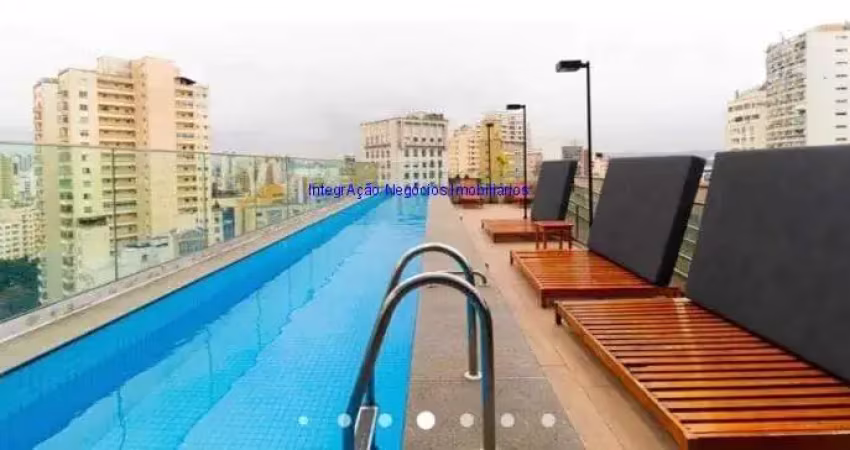 Apartamento studio 30m², 01 dormitório e 01 banheiro.  condomínio com portaria, segurança , piscina e academia.  excelente localização