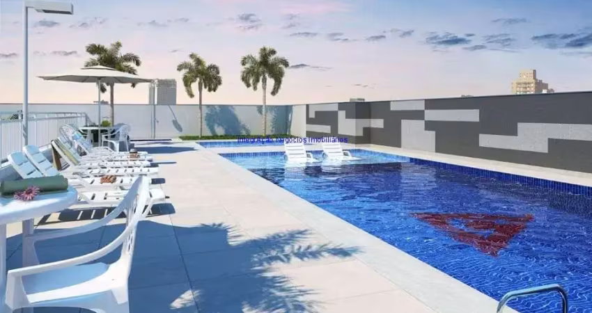 Apartamento 45,60m², 02 dormitórios e 01 banheiro; (fotos ilustrativas).  condomínio com portaria, academia, piscina, salão de festas.  excelente