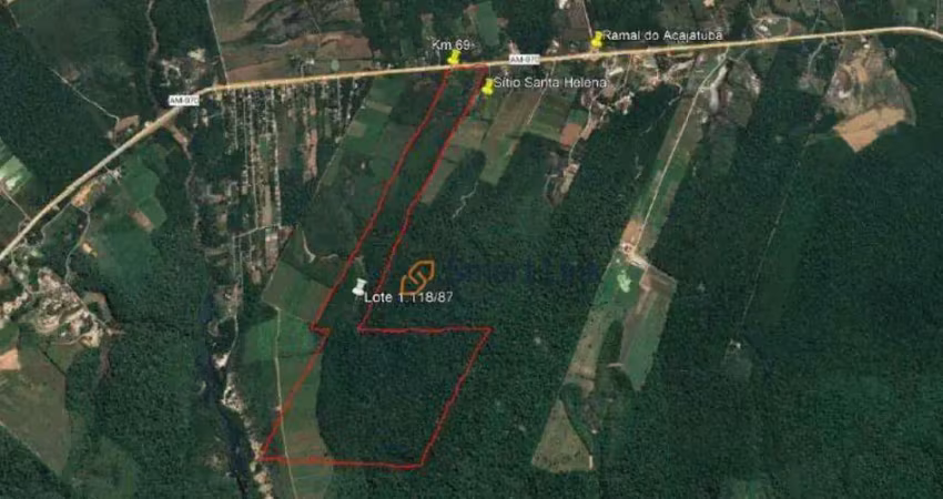 Terreno à venda, 1500000 m² por r$ 700.000,00 - zona rural - manacapuru/am