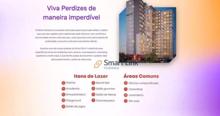Apartamento com 2 dormitórios à venda, 32 m² por R$ 340.000,00 - Vila Anglo Brasileira - São Paulo/SP