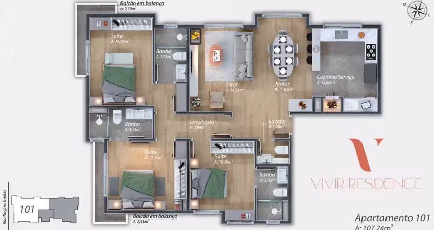 Apartamento 1 quarto para venda no bairro centro em gramado