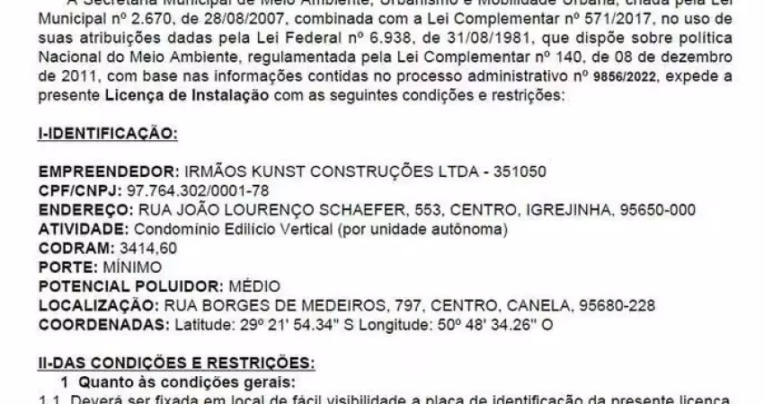 Apartamento 2 quartos sendo 2 suítes para venda no bairro centro  em canela