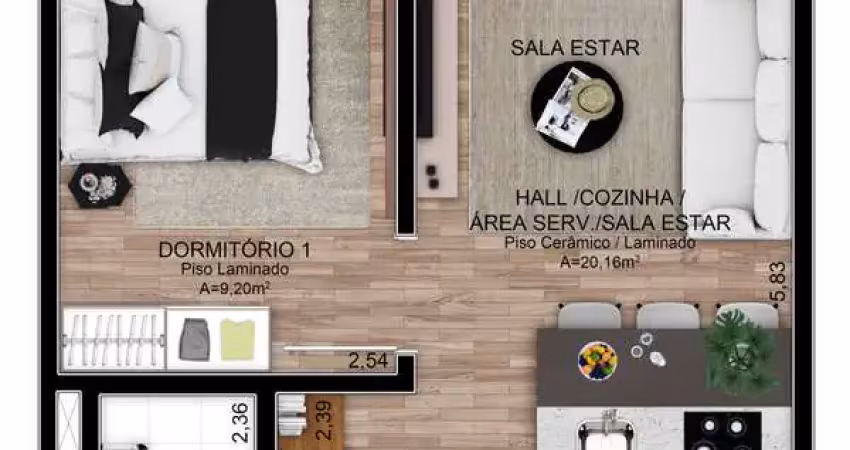Apartamento 2 quartos para venda no bairro orico em gravataí