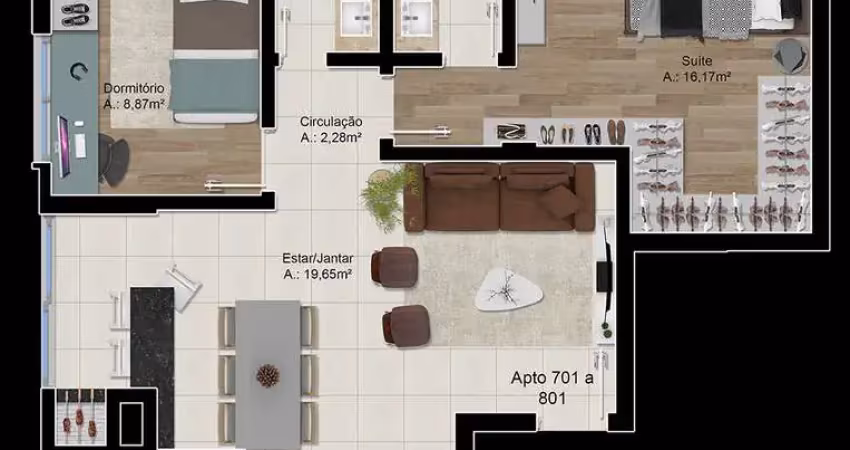 Apartamento 2 quartos sendo 1 suíte para venda no bairro pátria nova  em novo hamburgo