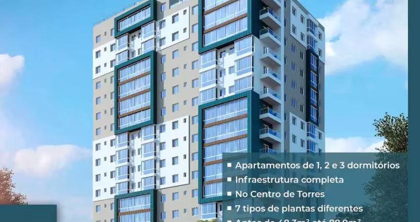 Apartamento 2 quartos sendo 1 suíte para venda no bairro centro em torres