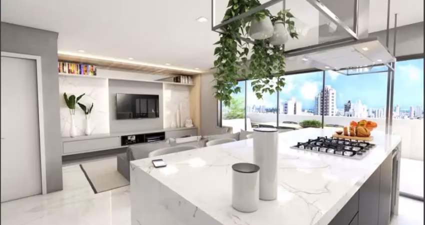 Apartamento no Rebouças PR -  01 dormitório, 1 vaga e sacada com churrasqueira