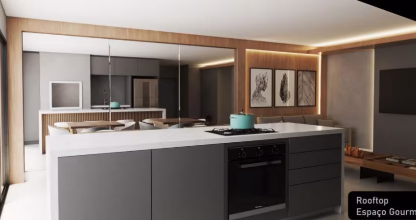Apartamento no Rebouças PR -  01 dormitório, 1 vaga e sacada com churrasqueira