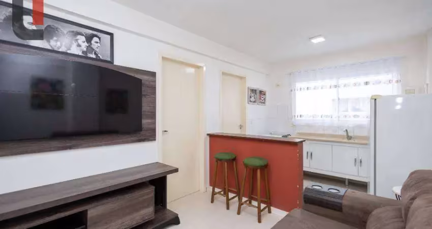 Apartamento com 1 quarto para alugar, 32 m² por r$ 1.600/mês - portão - curitiba/pr
