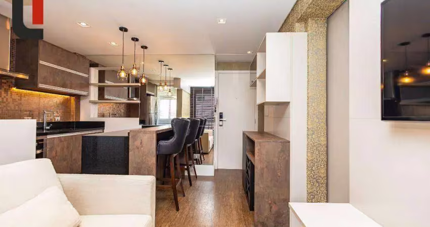 Apartamento com 1 quarto para alugar, 33 m² por r$ 2.800/mês - mercês - curitiba/pr
