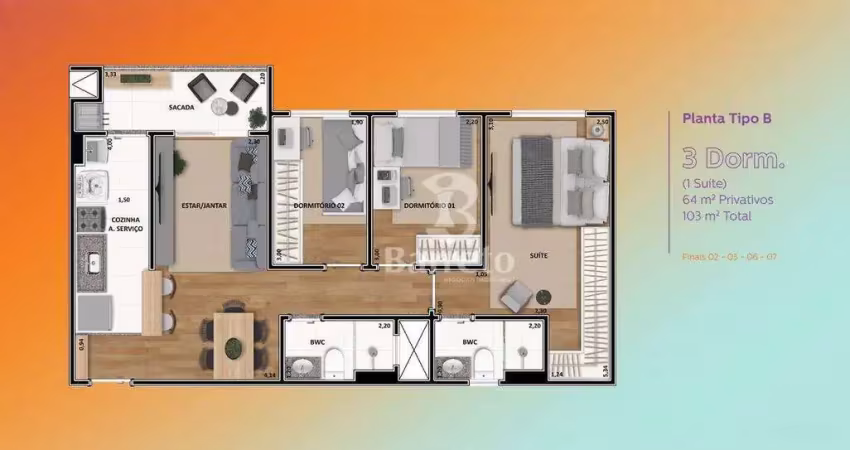 Apartamento com 3 dormitórios à venda, 64 m² por r$ 530.000,00 - igapó - londrina/pr
