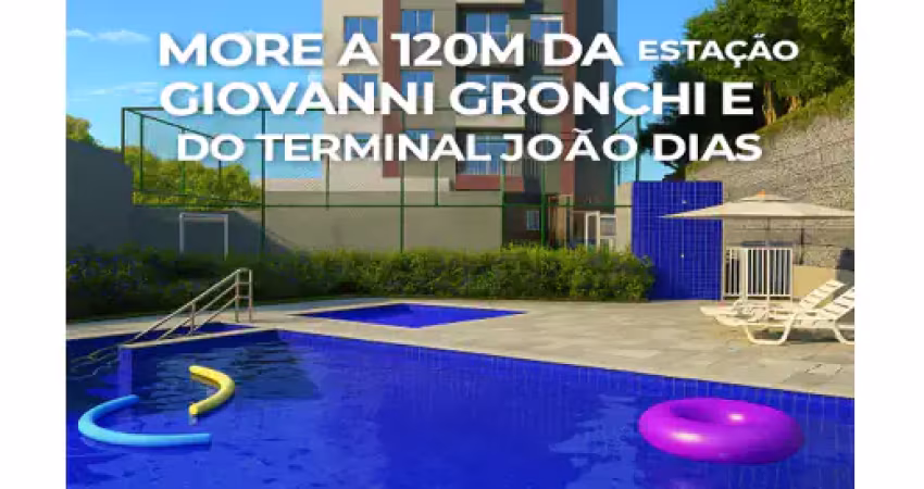 Apartamento 37 a 41m² - 2 dormitórios. 120 m da estação giovanni gronchi