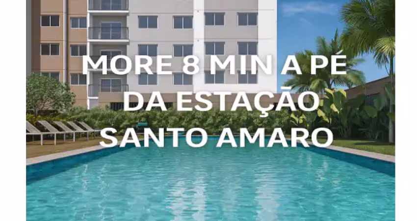 Apartamento com 27m² - 1 dormitório e varanda. 8 min a pé da estação santo amaro