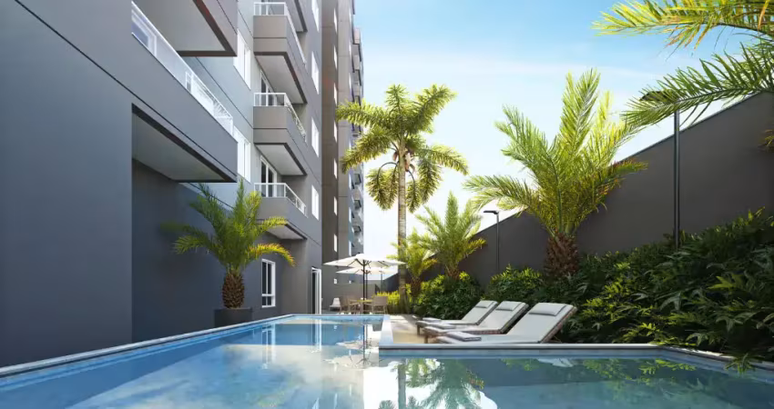 Apartamento com 45m² - 2 dormitórios com varanda e 1 vaga de garagem