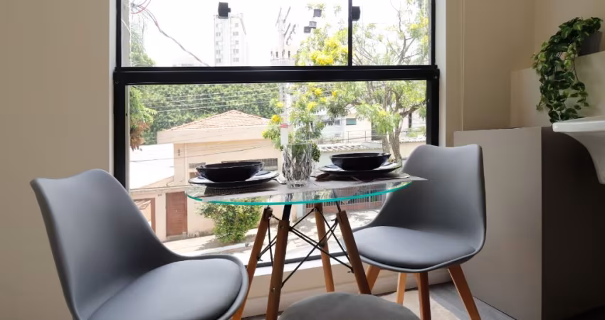 Lindo studio mobiliado, prédio com elevador, na Vila Clementino