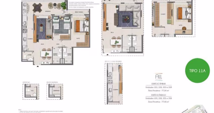 SELECIONE - Apartamento 2 quartos, sendo 1 suíte
