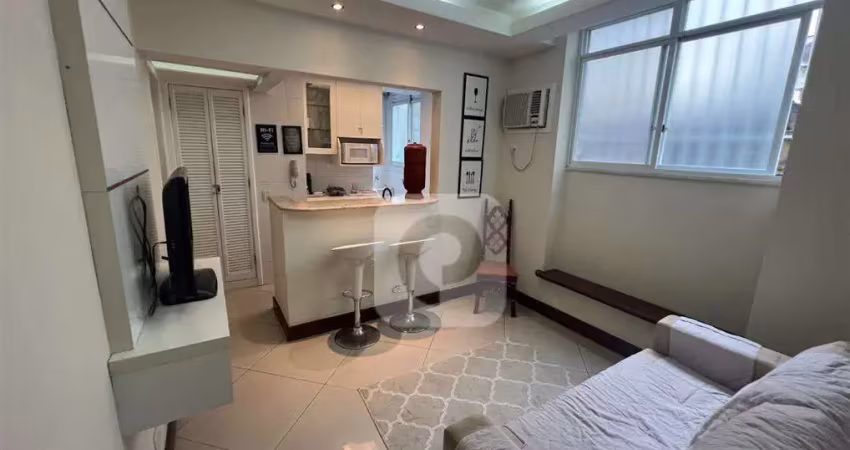 Apartamento no leblon: sala e quarto, conforto e sofisticação a poucos passos da praia**