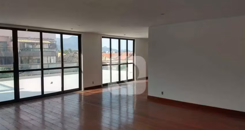 Recreio bandeirantes cobertura única linear 229m² 4 suítes 2ª quadra praia posto 9 4 vagas