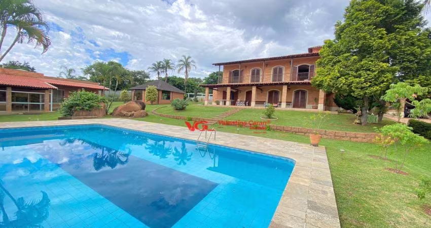 Chácara com 5 dormitórios e lago particular à venda, 10000 m² por R$ 4.900.000 - Colinas do Mosteiro de Itaici - Indaiatuba/SP