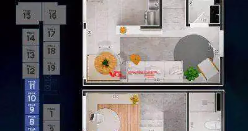 Apartamento duplex com 2 dormitórios à venda, 48 m² por r$ 495.050,86 - jardim são conrado - indaiatuba/sp