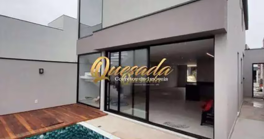 Sobrado novo, à venda, 3 suítes, piscina, condomínio gran reserve, indaiatuba.
