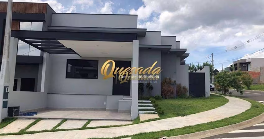 Casa térrea nova de esquina, à venda, 3 suítes, Condomínio Vila Rica, Indaiatuba.