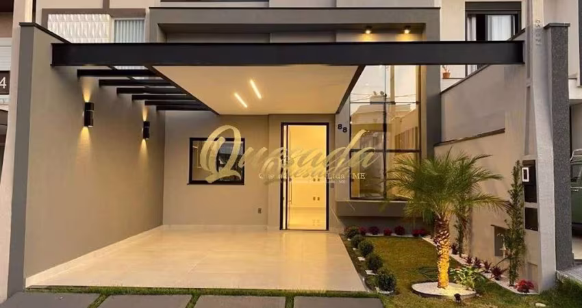 Casa térrea nova à venda, 3 quartos, 1 suíte, planejados, Condomínio Vila Ytu, Indaiatuba.