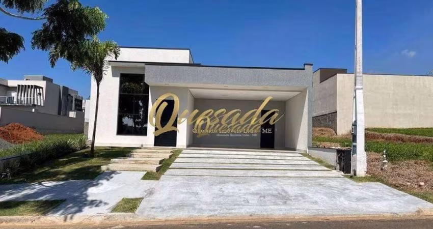 Casa térrea nova, à venda, 3 suítes, planejados, piscina, Condomínio Piemonte, Indaiatuba.