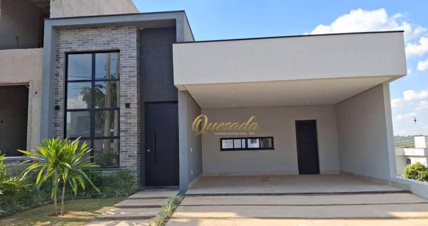 Casa térrea nova, à venda, 3 suítes, escritório, planejados, piscina, Condomínio Piemonte, Indaiatuba.