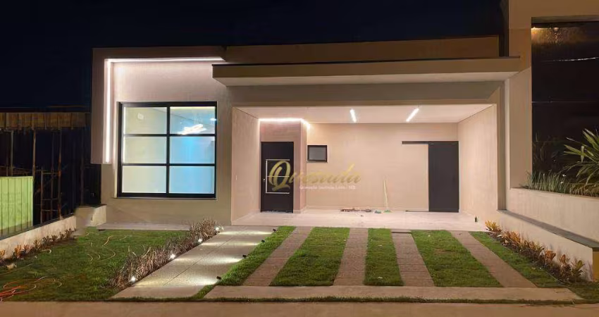 Casa térrea nova à venda, 3 dormitórios, 1 suíte, piscina, Condomínio Evidências, Indaiatuba.