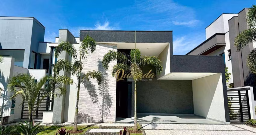 Casa térrea nova, à venda, 4 suítes, planejados, piscina, Condomínio Maison Du Parc, Indaiatuba.